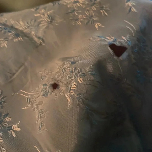 Vintage Light Blue Jacquard Beaded Strap Cocktail Dress – Damaged - Picture 9 of 11